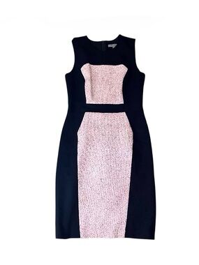 Classiques Entier Tweed Contrast Panel Midi Dress